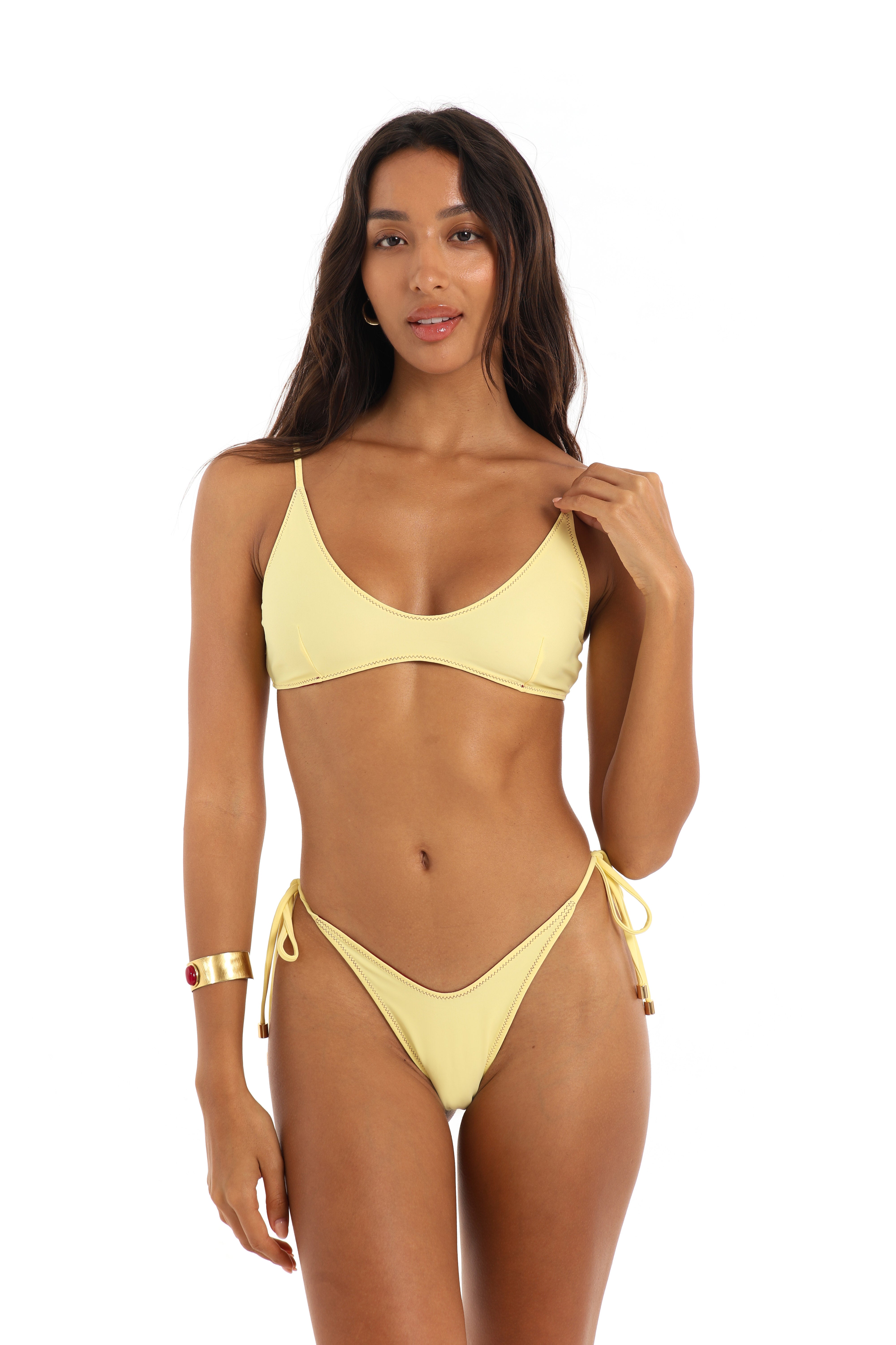 Scoop bikini top in Indra lemon yellow – Rays of Earth