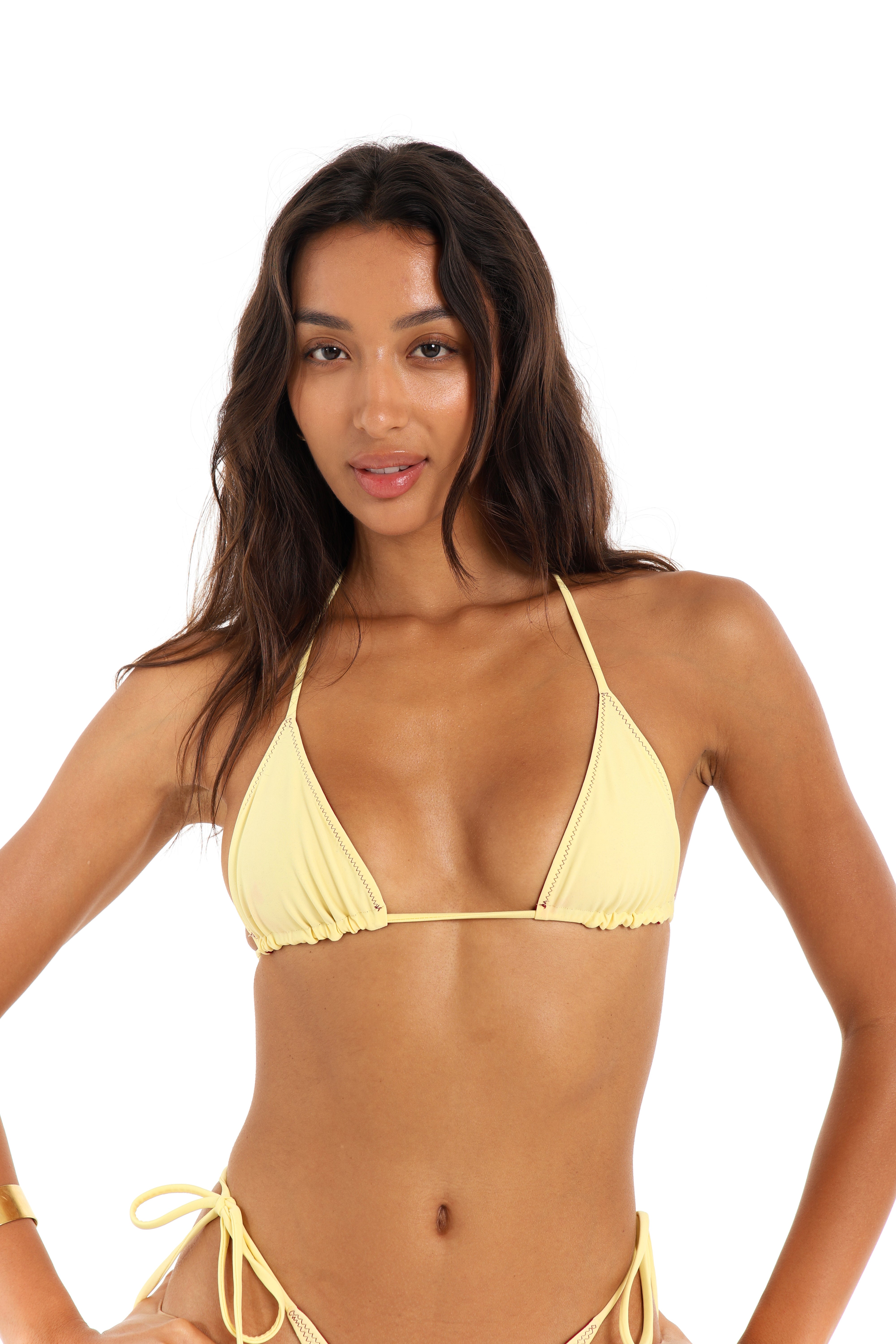 Triangle bikini top in Indra lemon yellow – Rays of Earth