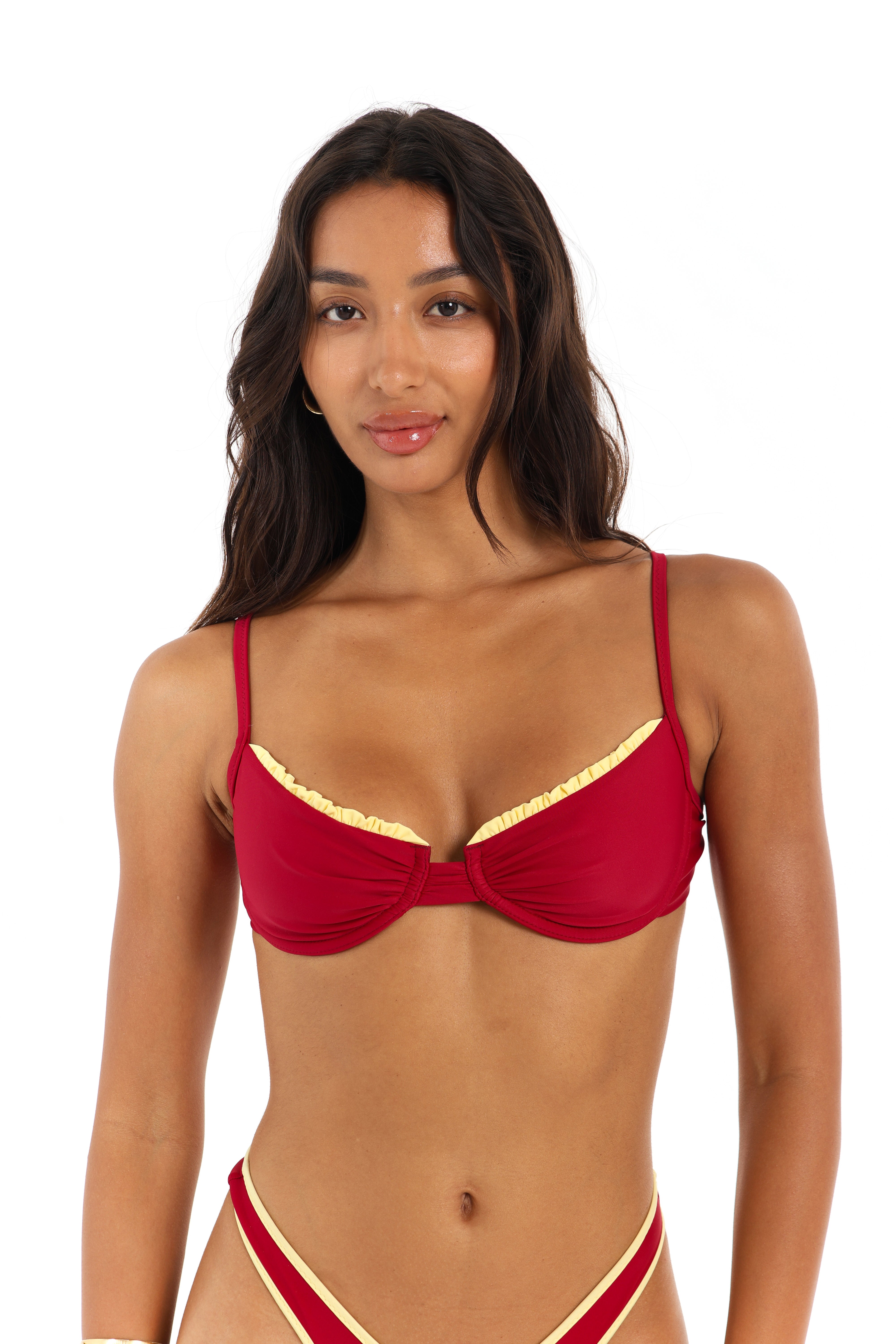 Underwire bikini top in Indra berry red – Rays of Earth